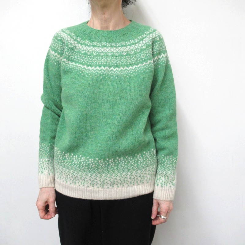 【SALE】 Harley of Scotland ノルディック柄ニット グラデーションスノー MINTLA